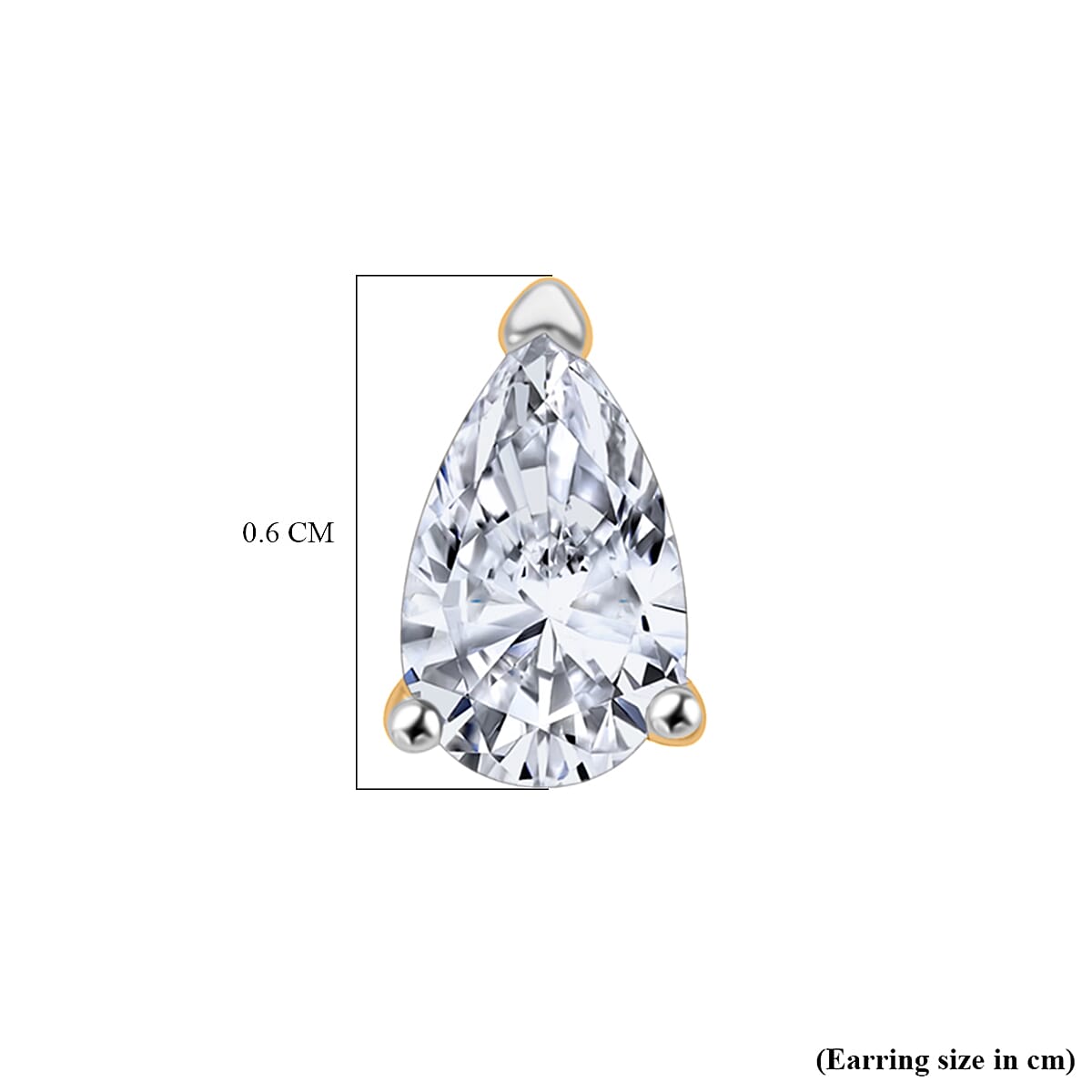 RACHEL GALLEY - 9K Yellow Gold SGL Certified (VS-E-F) Lab Grown Diamond Pear Earring with Push Back 0.50 Ct. V32602375 11