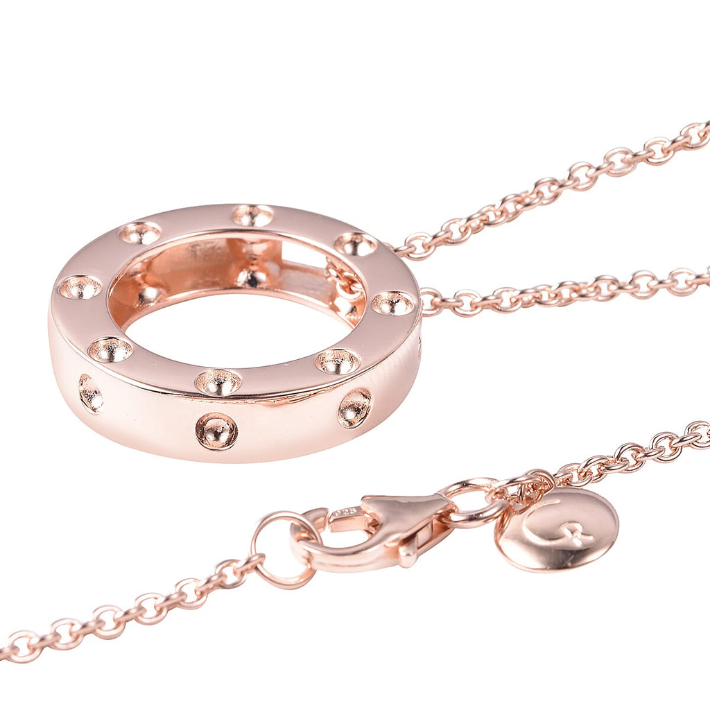 RACHEL GALLEY African Ruby Pendant with Chain (Size 30) Rose Gold Overlay Sterling Silver, Silver Wt 11.53 Gms