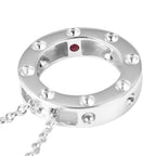 RACHEL GALLEY African Ruby Pendant with Chain (Size 30) in Rhodium Overlay Sterling Silver