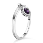 RACHEL GALLEY Amethyst Charm Band Ring in Rhodium Overlay Sterling Silver