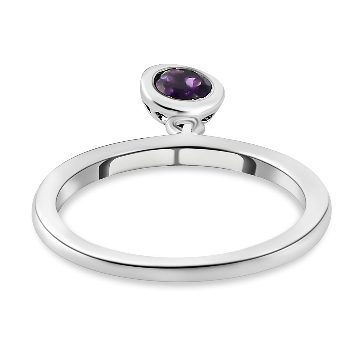 RACHEL GALLEY Amethyst Charm Band Ring in Rhodium Overlay Sterling Silver 8881089 5