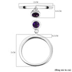 RACHEL GALLEY Amethyst Charm Band Ring in Rhodium Overlay Sterling Silver
