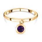 RACHEL GALLEY Amethyst Charm Band Ring in Vermeil Yellow Gold Overlay Sterling Silver