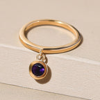 RACHEL GALLEY Amethyst Charm Band Ring in Vermeil Yellow Gold Overlay Sterling Silver
