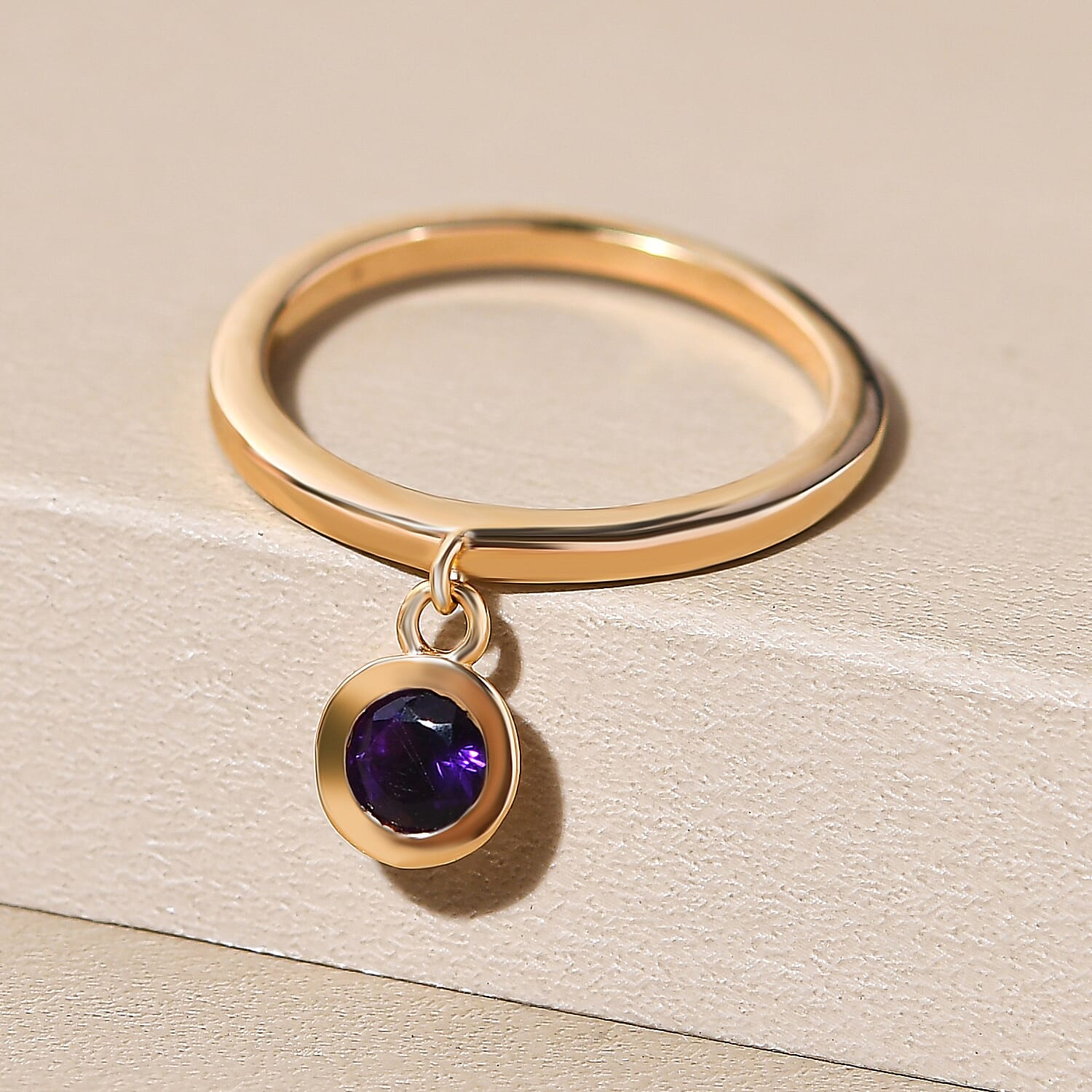 RACHEL GALLEY Amethyst Charm Band Ring in Vermeil Yellow Gold Overlay Sterling Silver 8881100 2