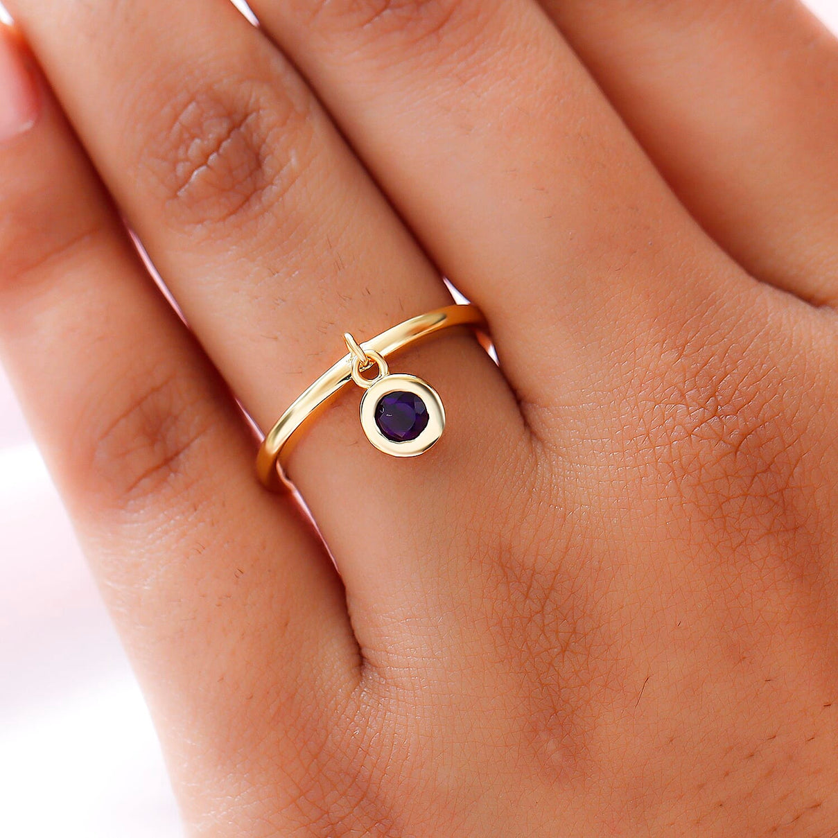 RACHEL GALLEY Amethyst Charm Band Ring in Vermeil Yellow Gold Overlay Sterling Silver 8881100 3
