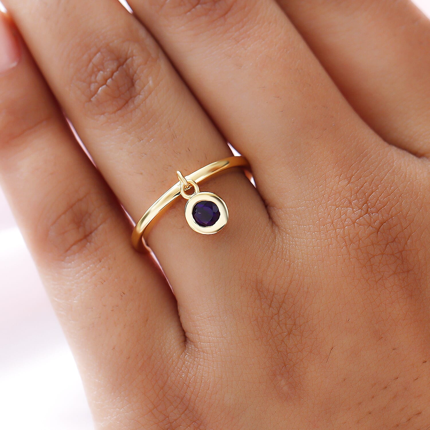 RACHEL GALLEY Amethyst Charm Band Ring in Vermeil Yellow Gold Overlay Sterling Silver 8881100 3