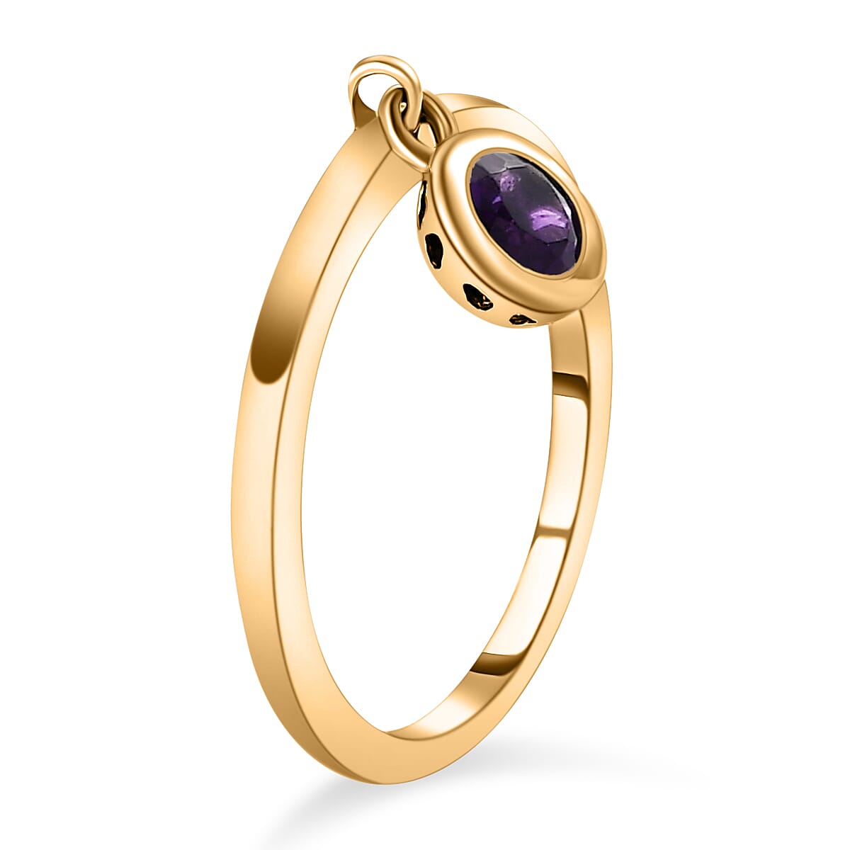 RACHEL GALLEY Amethyst Charm Band Ring in Vermeil Yellow Gold Overlay Sterling Silver 8881100 4