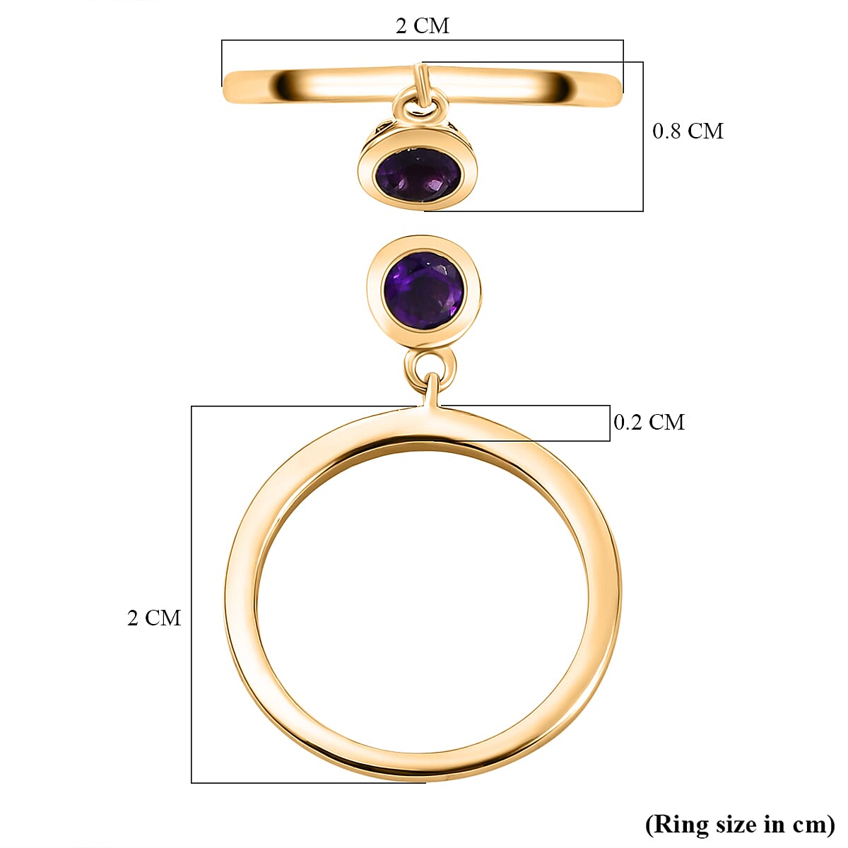 RACHEL GALLEY Amethyst Charm Band Ring in Vermeil Yellow Gold Overlay Sterling Silver 8881100 6