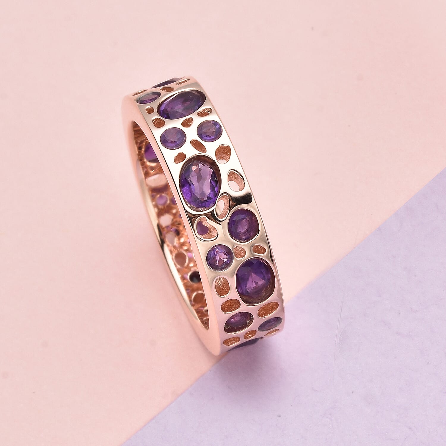 RACHEL GALLEY Amethyst Ring in 18K Rose Gold Vermeil Sterling Silver 1.83 Ct. 3887734 2