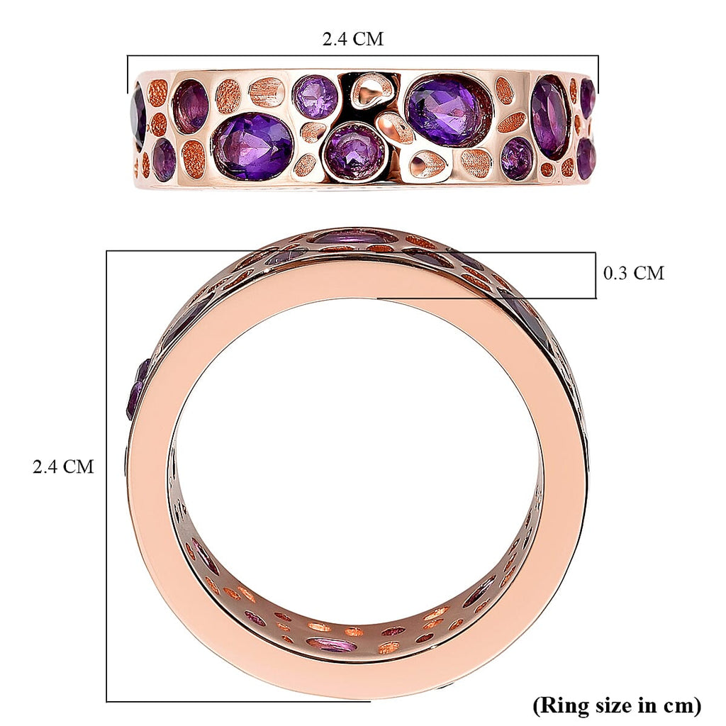 RACHEL GALLEY Amethyst Ring in 18K Rose Gold Vermeil Sterling Silver 1.83 Ct.
