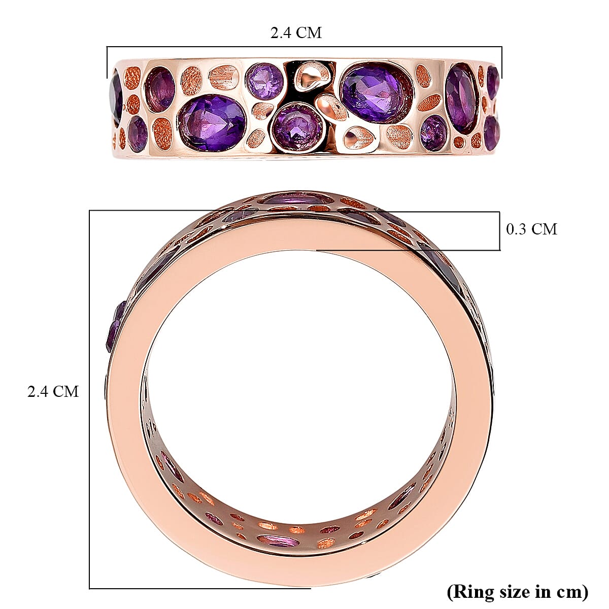 RACHEL GALLEY Amethyst Ring in 18K Rose Gold Vermeil Sterling Silver 1.83 Ct. 3887734 5