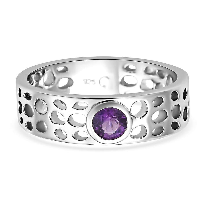 RACHEL GALLEY Amethyst Ring in Rhodium Overlay Sterling Silver 3888652 1