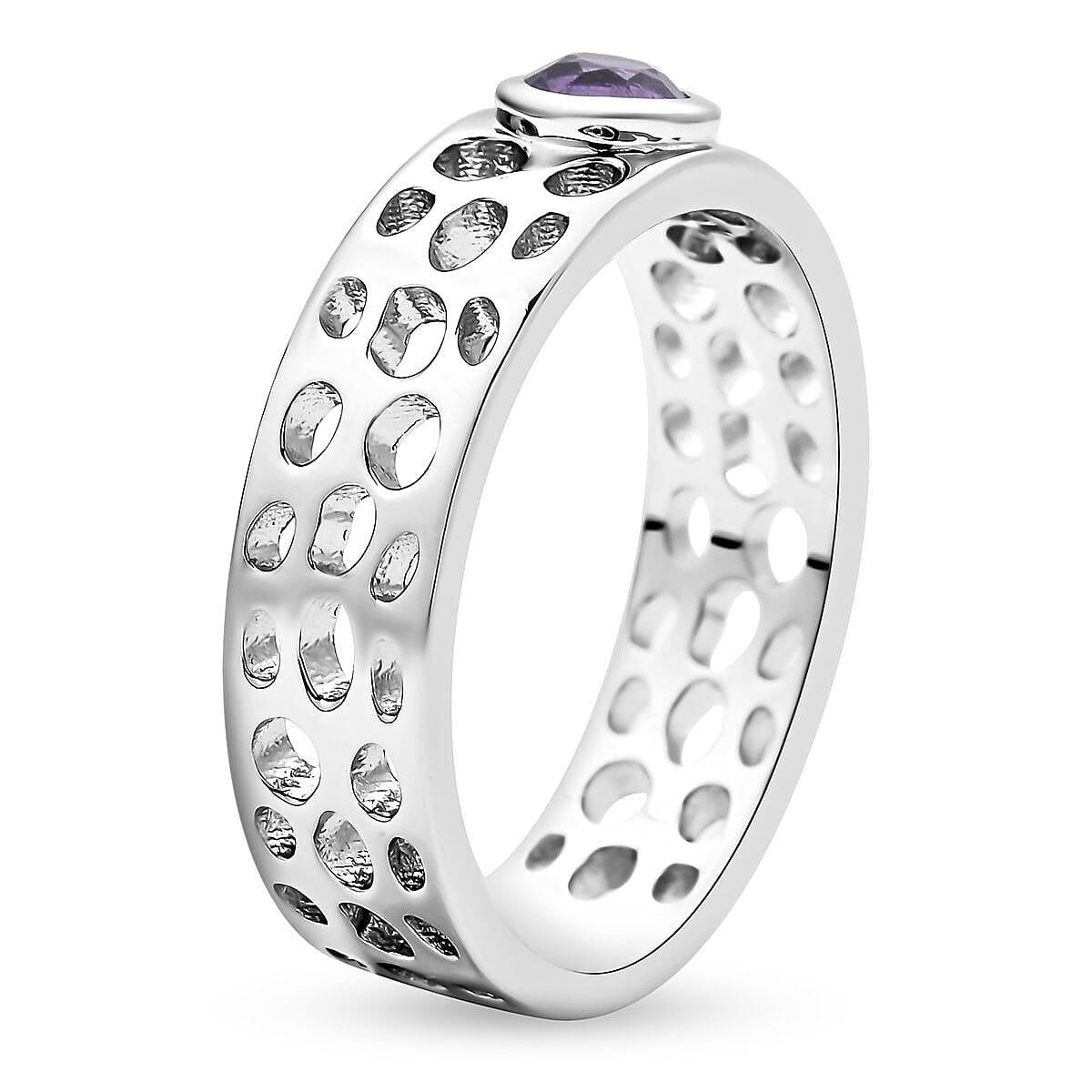 RACHEL GALLEY Amethyst Ring in Rhodium Overlay Sterling Silver 3888653 4