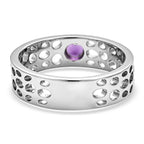 RACHEL GALLEY Amethyst Ring in Rhodium Overlay Sterling Silver