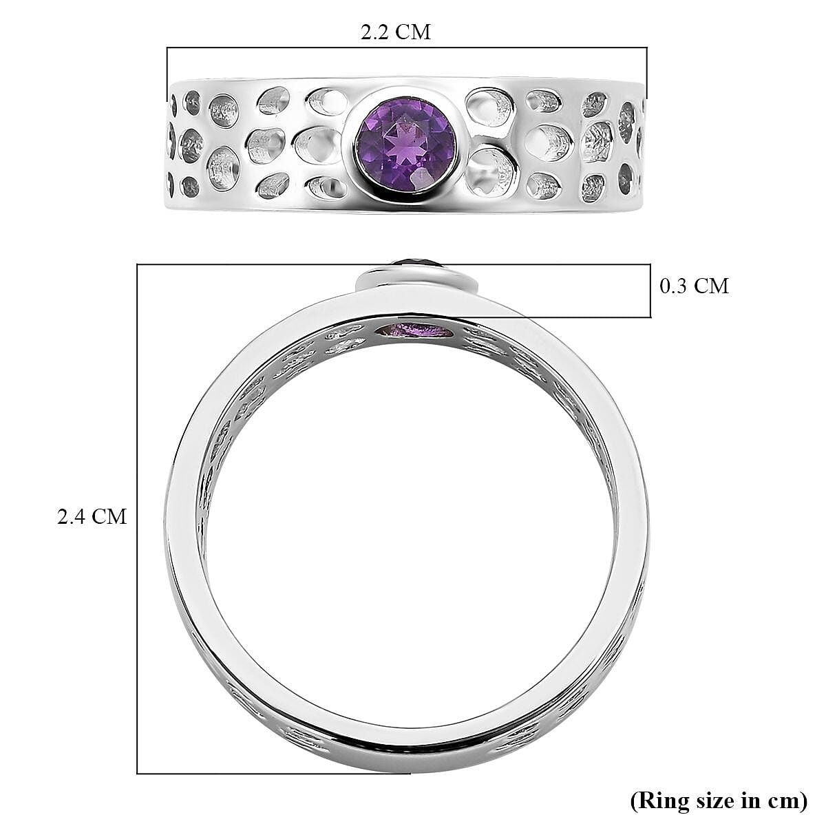 RACHEL GALLEY Amethyst Ring in Rhodium Overlay Sterling Silver 3888653 6
