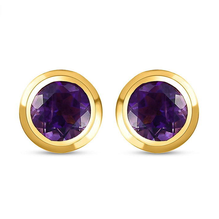 RACHEL GALLEY Amethyst Stud Earrings in Vermeil Yellow Gold Overlay Sterling Silver 8881080 1