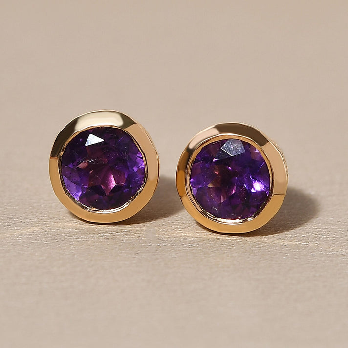 RACHEL GALLEY Amethyst Stud Earrings in Vermeil Yellow Gold Overlay Sterling Silver 8881080 2