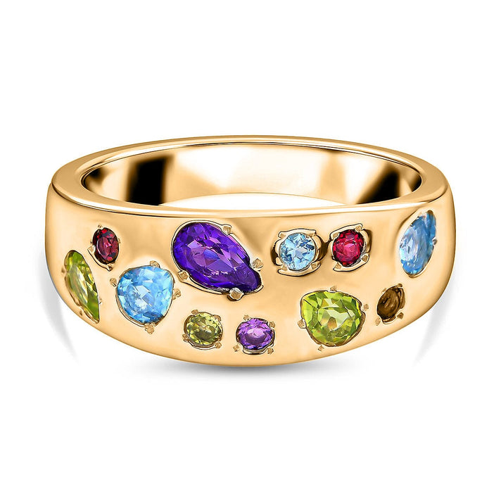 RACHEL GALLEY Amethyst and Multigemstones Ring in 18K Vermeil Yellow Gold Plated Sterling Silver 1.16 Ct, Silver Wt. 5.80 Gms 7043343 1