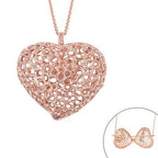 RACHEL GALLEY - Rose Gold Overlay Sterling Silver Amore Heart with Pebble Heart Inside Pendant with Chain (Size 18/24/30), Silver Wt. 34.95 Gms.