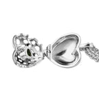 RACHEL GALLEY Angel Heart Collection - Chrome Diopside Lattice Heart Charm Bracelet (Size 8 with Extender) in Rhodium Overlay Sterling Silver