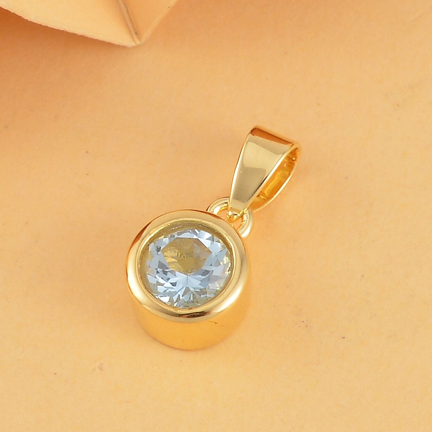 RACHEL GALLEY Aquamarine Pendant in Vermeil Yellow Gold Overlay Sterling Silver 8847582 2
