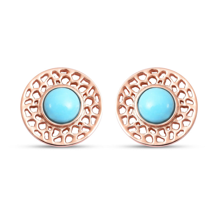 RACHEL GALLEY Arizona Sleeping Beauty Turquoise Earrings (with Push Back) in Rose Gold Overlay Sterling Silver 3881884 1