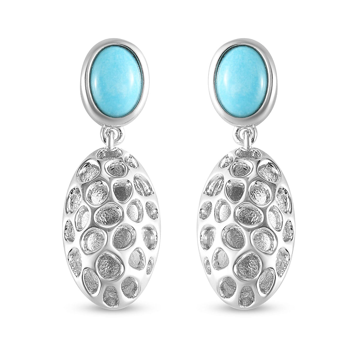 RACHEL GALLEY Arizona Sleeping Beauty Turquoise Earrings (with Push Back) in Rhodium Overlay Sterling Silver 1.50 Ct. 3873549 6