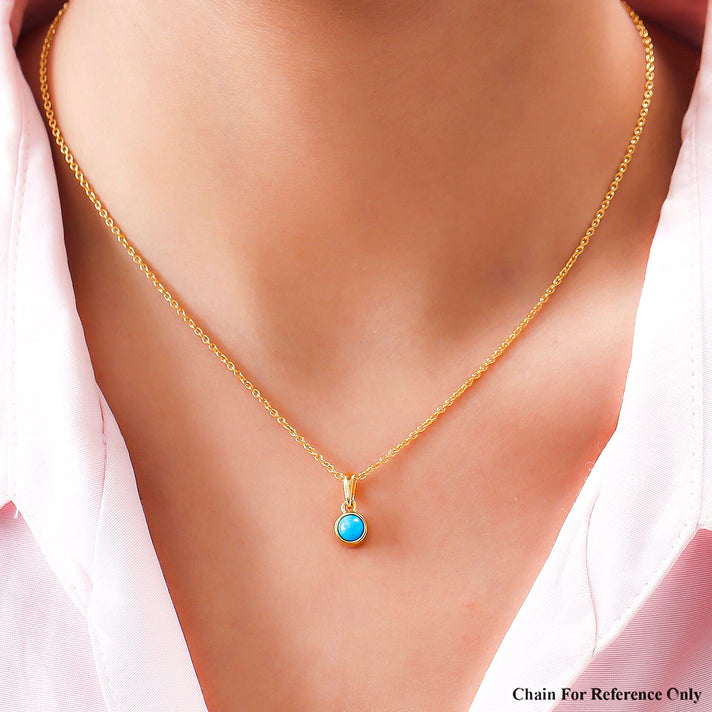 RACHEL GALLEY Arizona Sleeping Beauty Turquoise Pendant in Vermeil Yellow Gold Overlay Sterling Silver 8847694 2