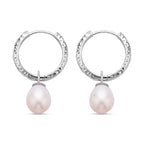 Fresh Water Pearl Drop Earrings in Sterling Silver