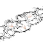 RACHEL GALLEY Fresh Water Pearl and Natural Cambodian Zircon Bracelet (Size 8) in Rhodium Overlay Sterling Silver 3.25 Ct, Silver wt. 23.44 Gms