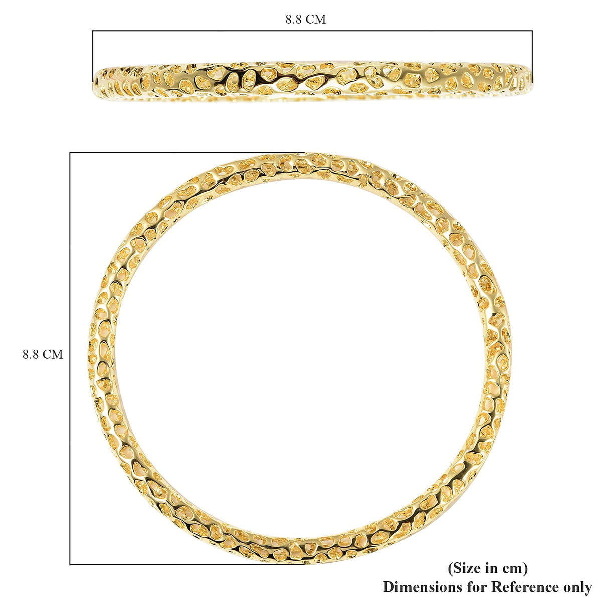 RACHEL GALLEY Gold Overlay Sterling Silver Lattice Bangle (SIze 8.5), Silver Wt. 20.16 Gms 3861494 5