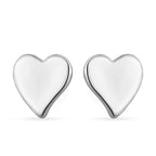 RACHEL GALLEY Rhodium Overlay Sterling Silver Heart Stud Earrings (with Push Back)