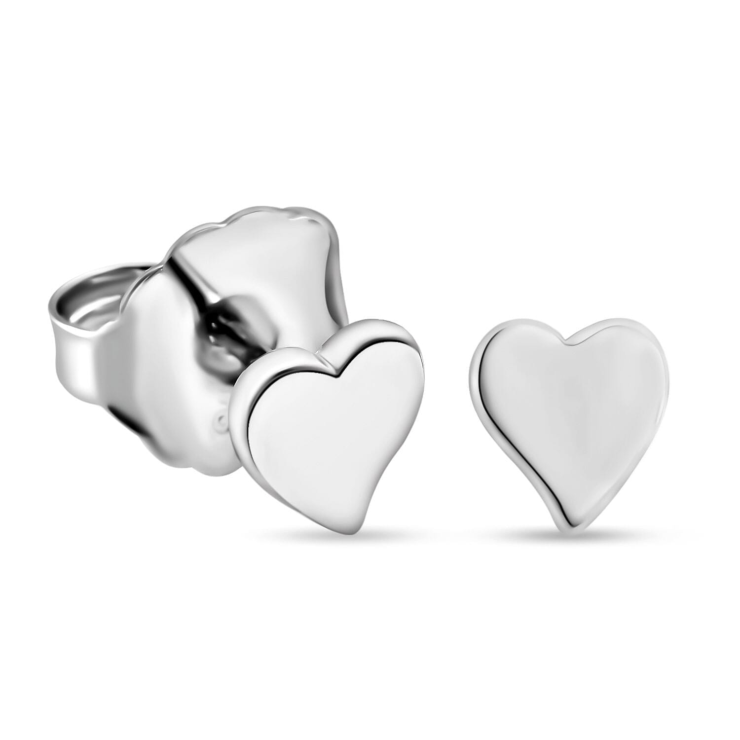 RACHEL GALLEY Heart Stud Earrings in Rhodium Plated Sterling Silver 3853792 4
