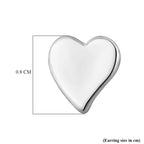 RACHEL GALLEY Rhodium Overlay Sterling Silver Heart Stud Earrings (with Push Back)
