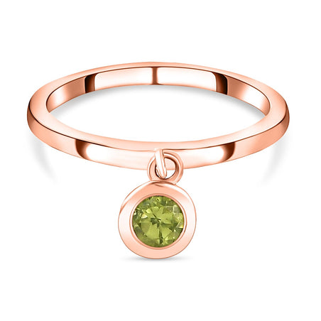 RACHEL GALLEY Hebei Peridot Charm Band Ring in Vermeil Rose Gold Overlay Sterling Silver 8881195 1