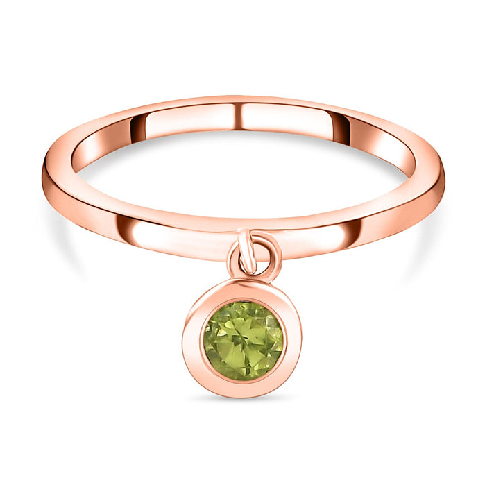 RACHEL GALLEY Hebei Peridot Charm Band Ring in Vermeil Rose Gold Overlay Sterling Silver 8881195 1