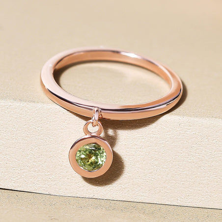 RACHEL GALLEY Hebei Peridot Charm Band Ring in Vermeil Rose Gold Overlay Sterling Silver 8881195 2