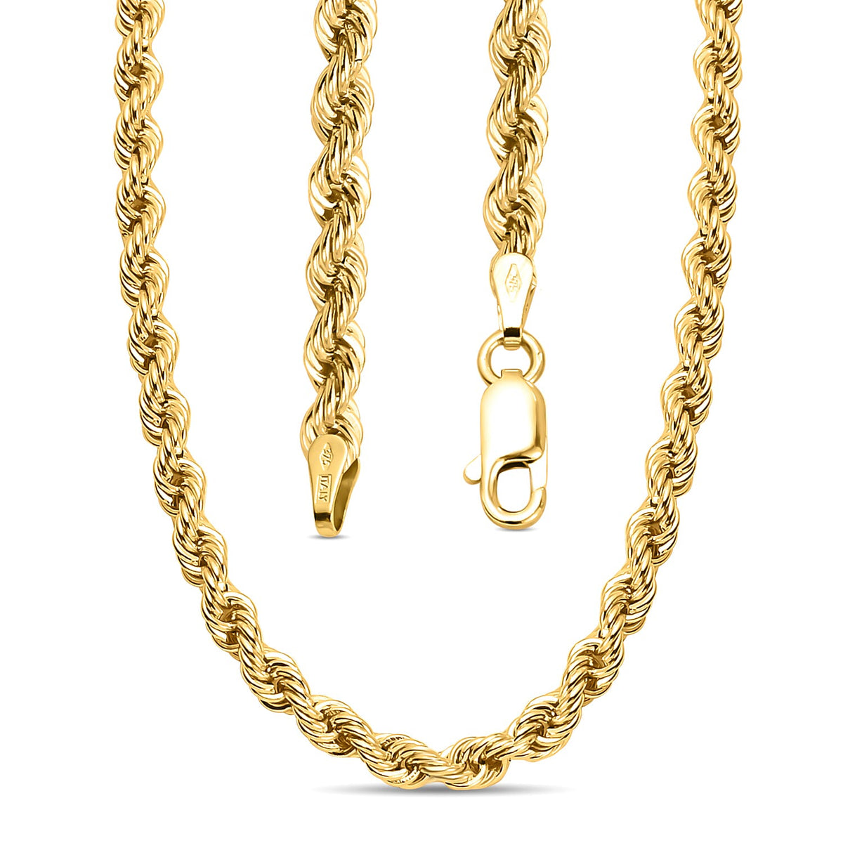 Mega Gold Offer - Italian Made Close Out Deal - 9K Yellow Gold Rope Necklace (Size - 20) With Lobster Clasp, Gold Wt. 6.70 Gms 8730452 4