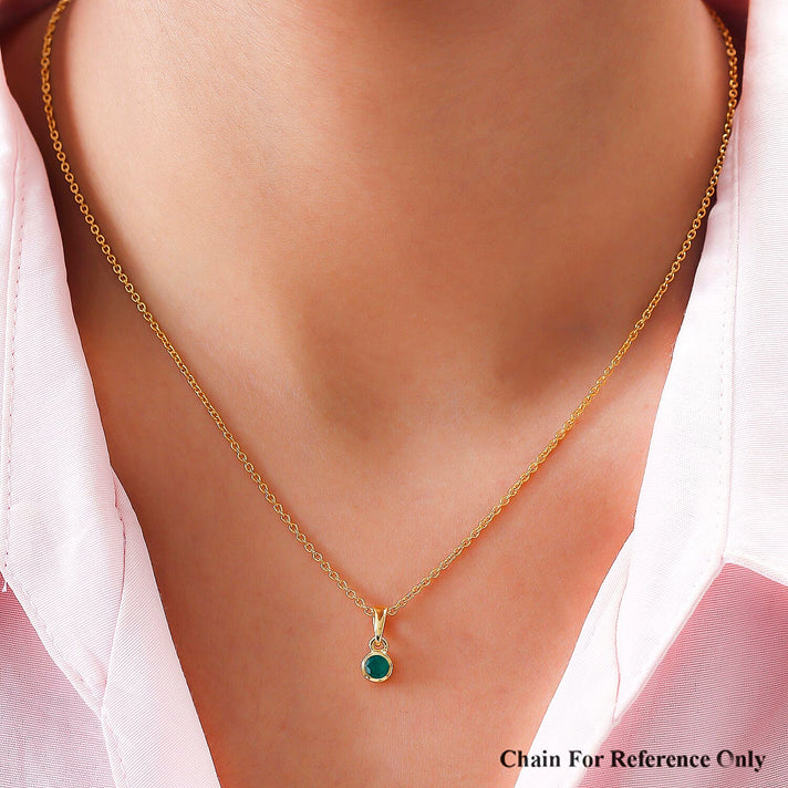 RACHEL GALLEY Kagem Zambian Emerald Pendant in Vermeil Yellow Gold Overlay Sterling Silver 8847606 2