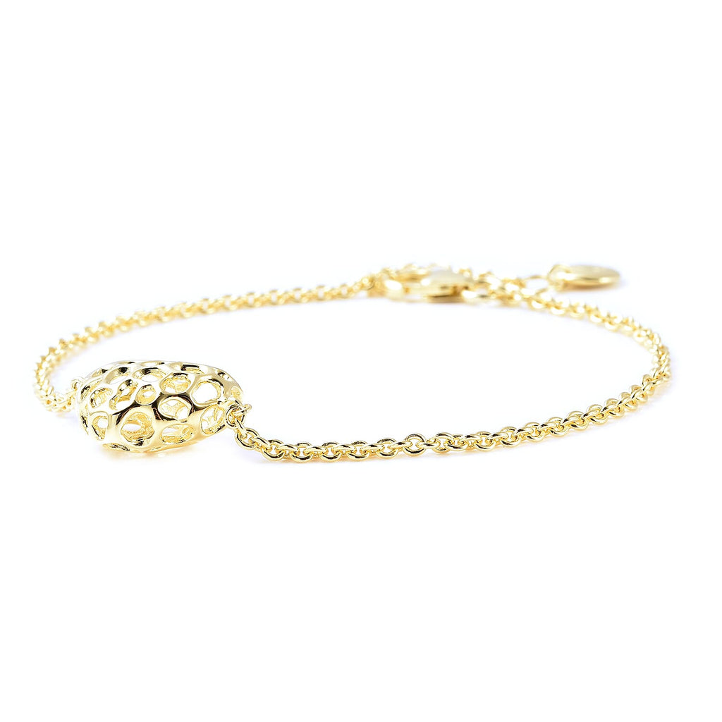 RACHEL GALLEY  Yellow Gold Overlay Sterling Silver Bracelet (Size - 8)