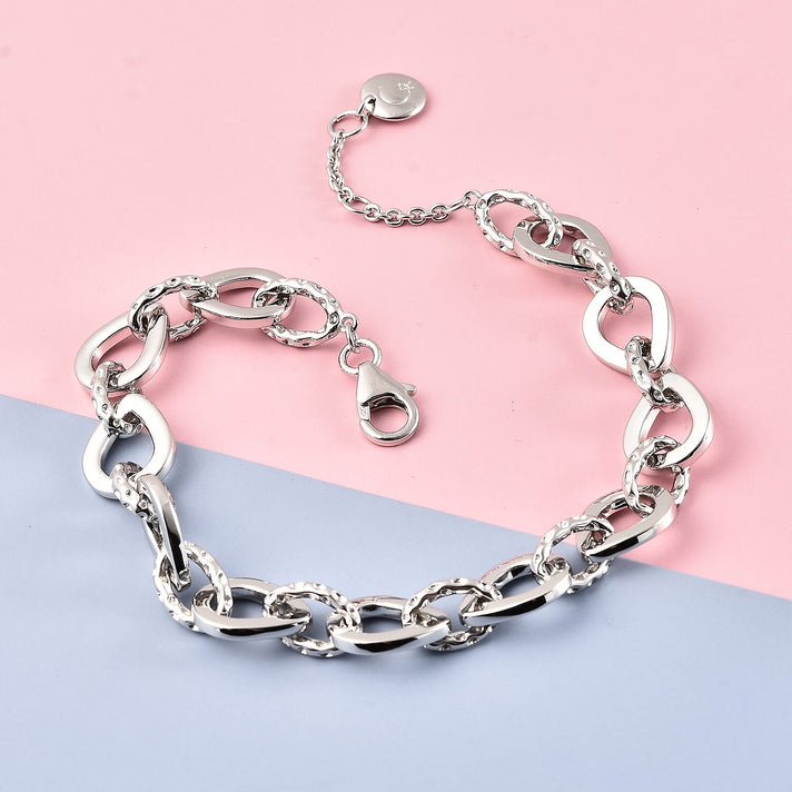 RACHEL GALLEY Love Link Collection - Link Chain Bracelet Size 8 inches in Rhodium Plated Sterling Silver, Silver wt 15.20 Gms 3845079 2