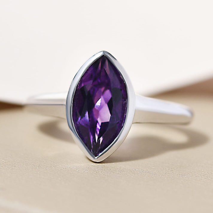 RACHEL GALLEY Lusaka Amethyst Ring in Rhodium Overlay Sterling Silver 1.50 Ct 8727759 2