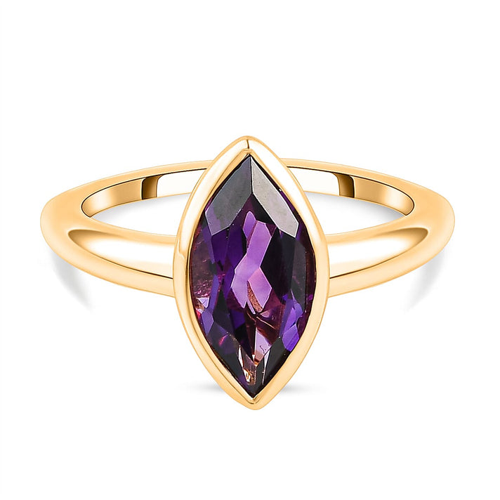 RACHEL GALLEY Lusaka Amethyst Solitaire Ring in 18K Yellow Gold Overlay Sterling Silver 1.61 Ct. 8727771 1