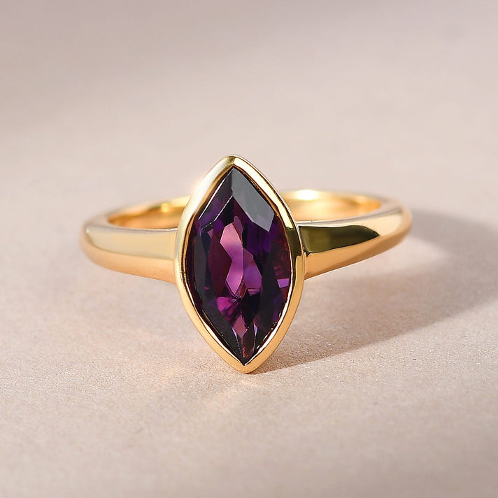 RACHEL GALLEY Lusaka Amethyst Solitaire Ring in 18K Yellow Gold Overlay Sterling Silver 1.61 Ct. 8727771 2