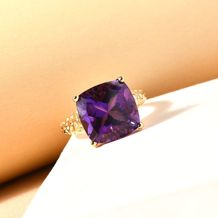 RACHEL GALLEY Lusaka Amethyst Solitaire Ring in Vermeil Yellow Gold Overlay Sterling Silver 6.89 Ct. 8858321 2