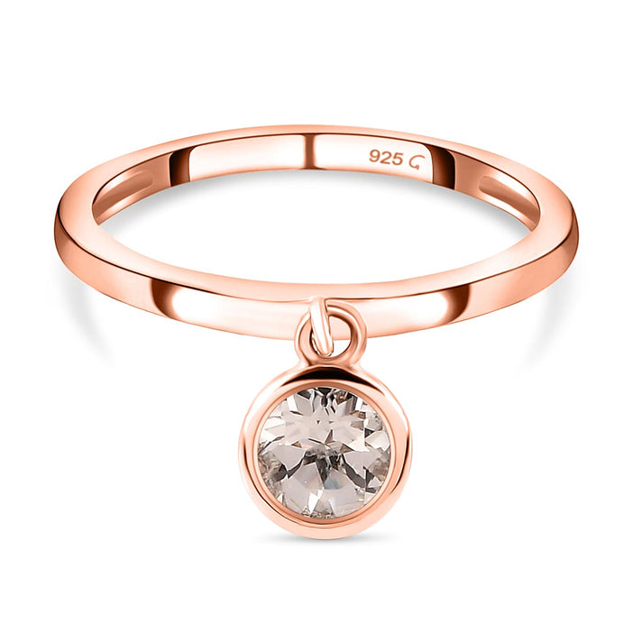 RACHEL GALLEY Morganite Charm Ring in Vermeil Rose Gold Overlay Sterling Silver 8881143 1