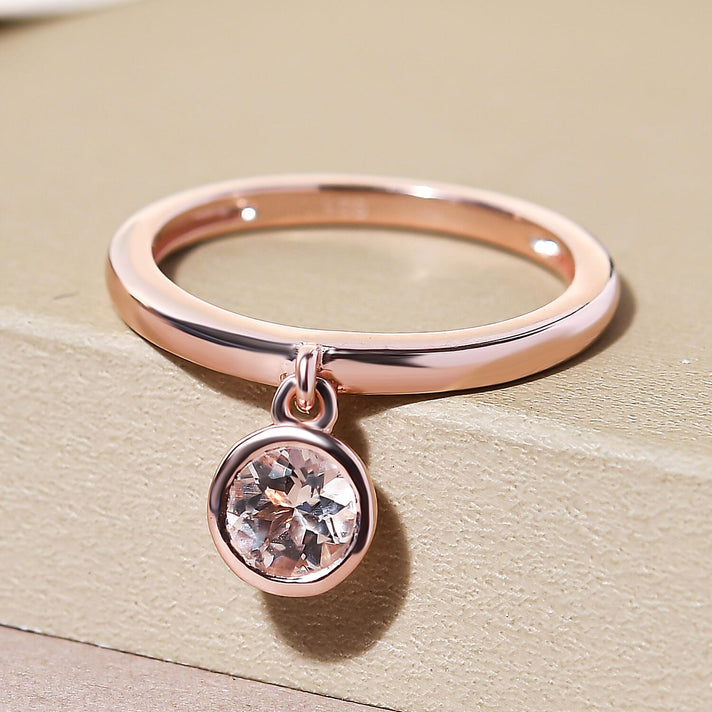 RACHEL GALLEY Morganite Charm Ring in Vermeil Rose Gold Overlay Sterling Silver 8881143 2