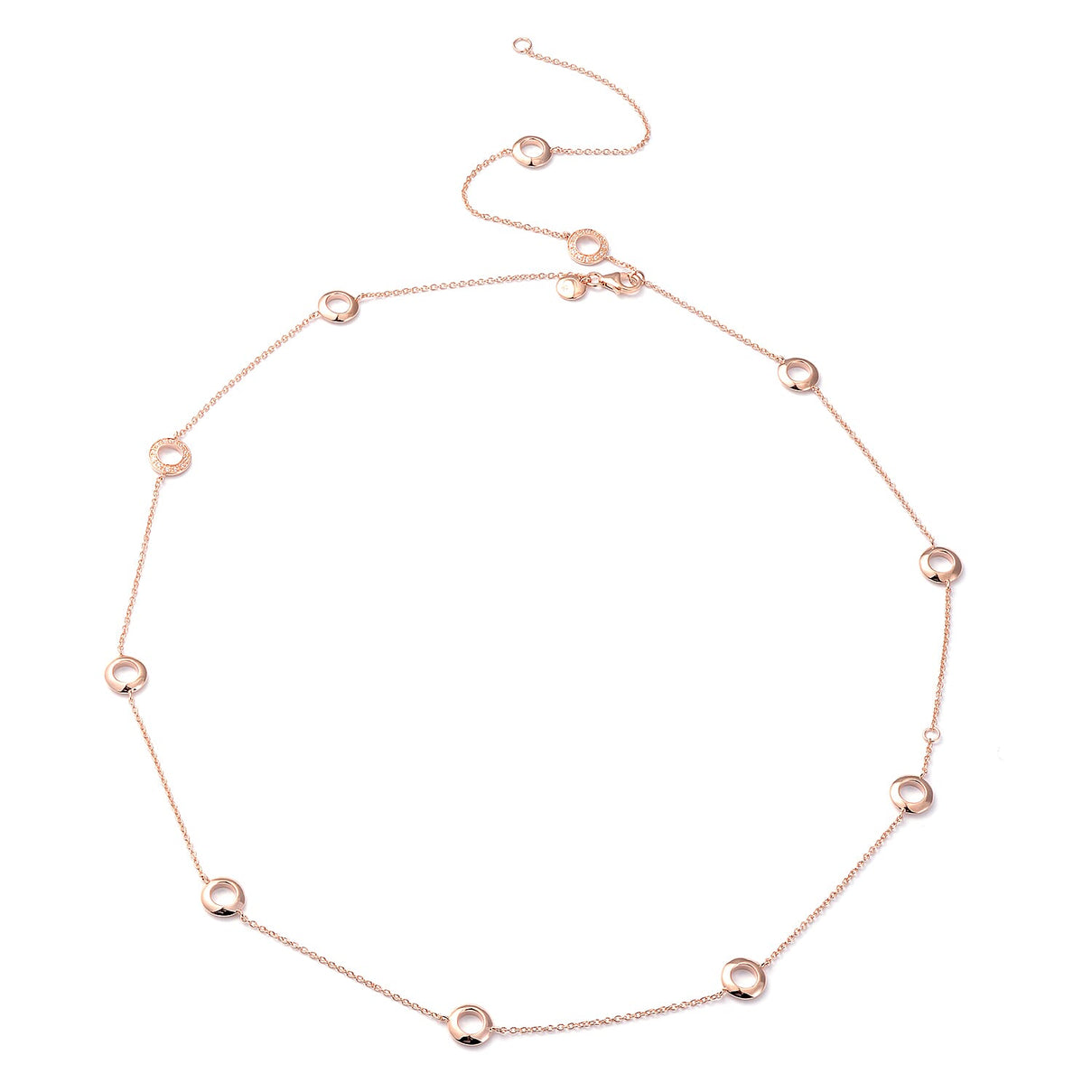 RACHEL GALLEY Natural Cambodian Zircon Station Necklace (Size - 18/24/30) with Lobster Clasp in 18K Vermeil Rose Gold Plated Sterling Silver 3881711 4