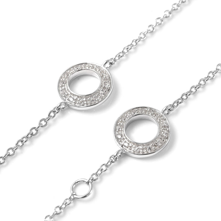 RACHEL GALLEY Natural Zircon Station Necklace (Size - 18-24-30)  in Rhodium Overlay Sterling Silver, Silver Wt. 12.79 Gms 3881709 2